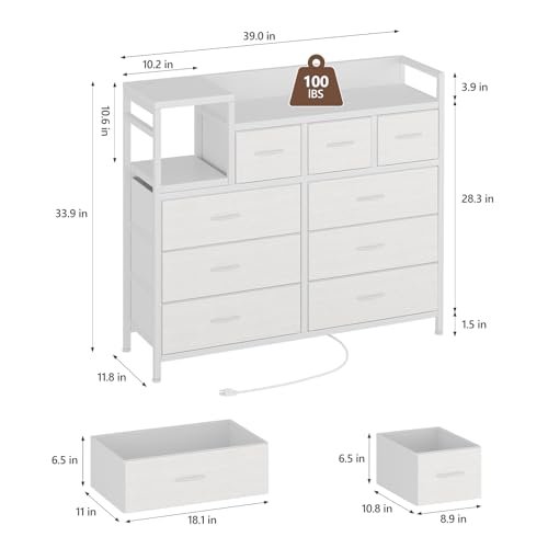 Jojoka TV Stand with Charging Station